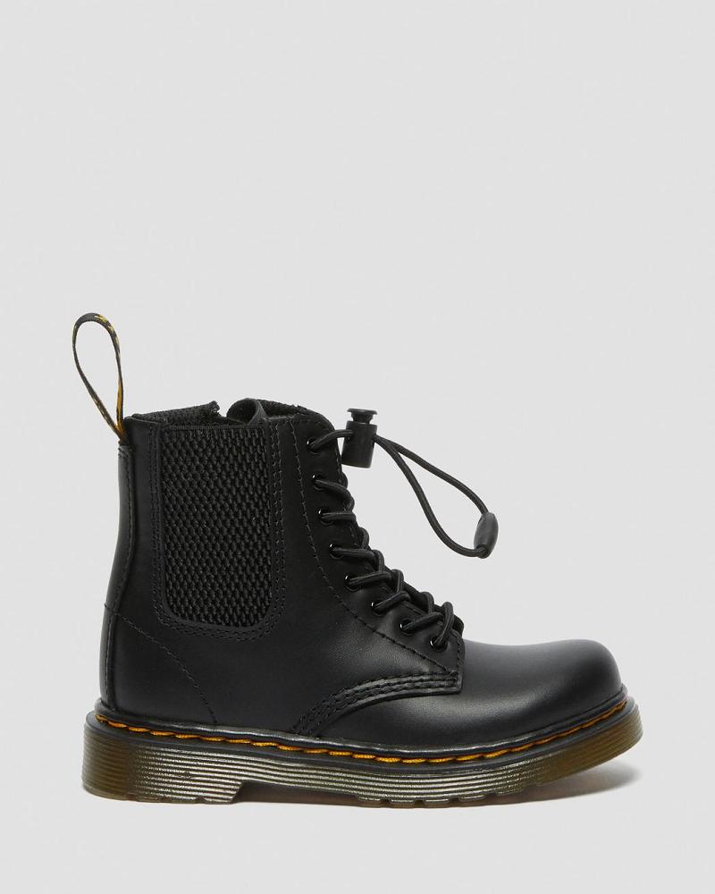 Kids' Dr Martens Toddler 1460 Harper Leather Casual Boots Black | AU 663MQZ